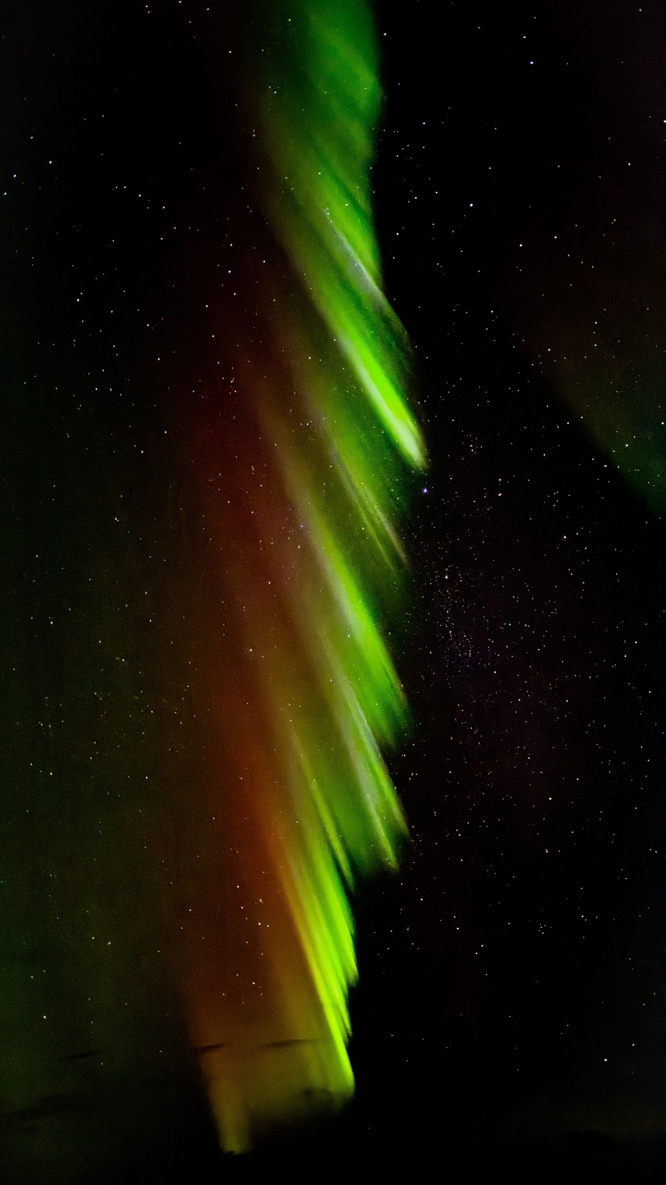 Spectacular northern lights in a starry night sky